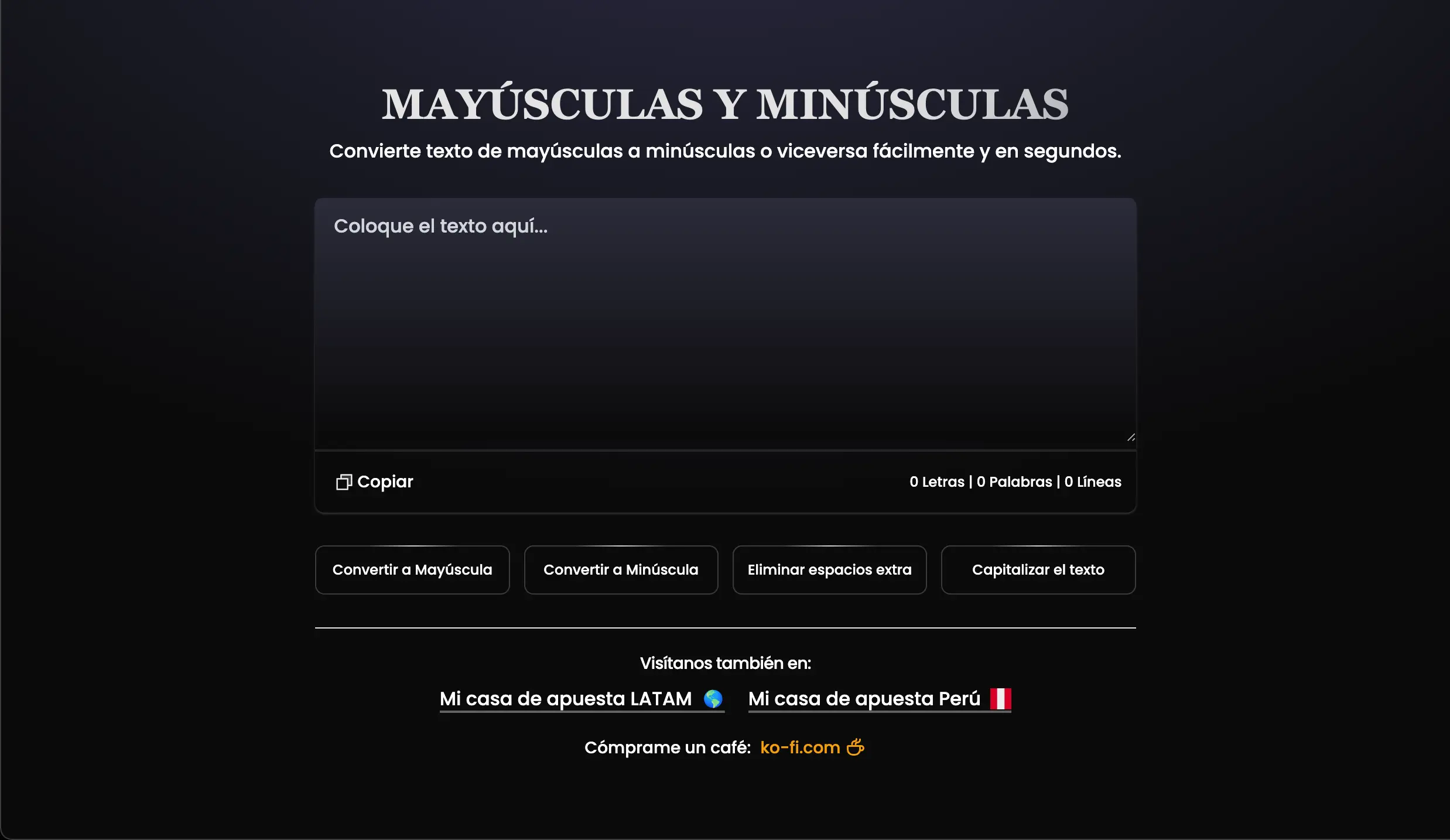 Project: Minusculas y Mayusculas